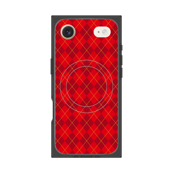 プレミアムスクエアケース with MagSafe［ Argyle - Red ］