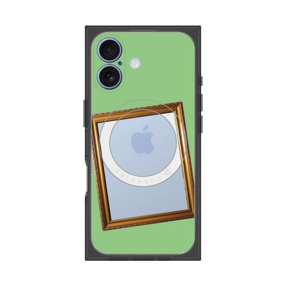 プレミアムスクエアケース with MagSafe［ Photo Frame - Light Green ］