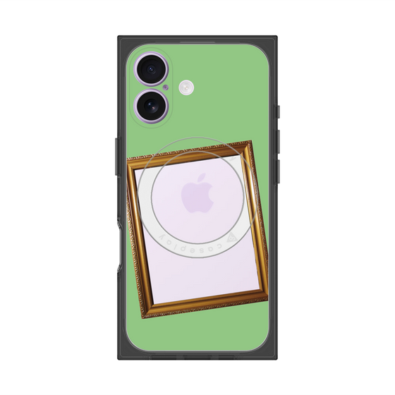 プレミアムスクエアケース with MagSafe［ Photo Frame - Light Green ］