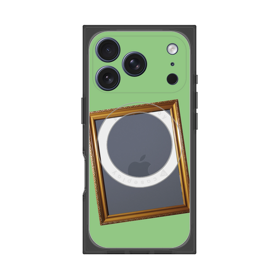 プレミアムスクエアケース with MagSafe［ Photo Frame - Light Green ］
