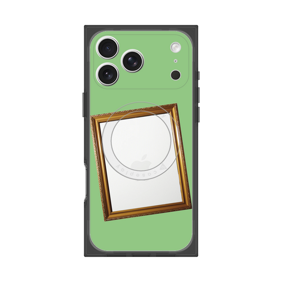 プレミアムスクエアケース with MagSafe［ Photo Frame - Light Green ］