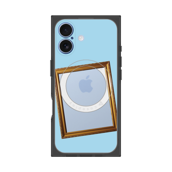 プレミアムスクエアケース with MagSafe［ Photo Frame - Light Blue ］