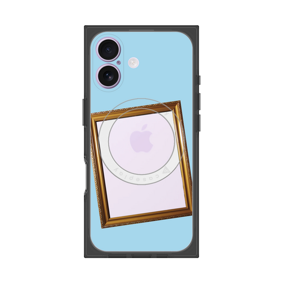 プレミアムスクエアケース with MagSafe［ Photo Frame - Light Blue ］