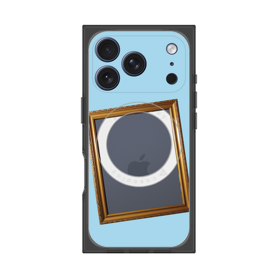 プレミアムスクエアケース with MagSafe［ Photo Frame - Light Blue ］