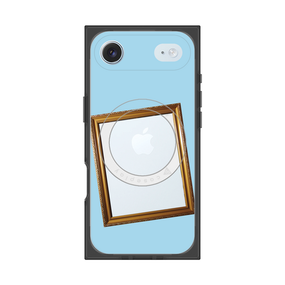 プレミアムスクエアケース with MagSafe［ Photo Frame - Light Blue ］