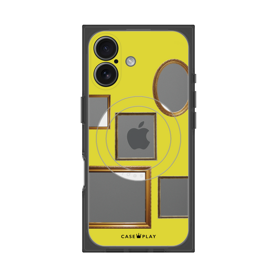 プレミアムスクエアケース with MagSafe［ Photo Frames - Yellow ］