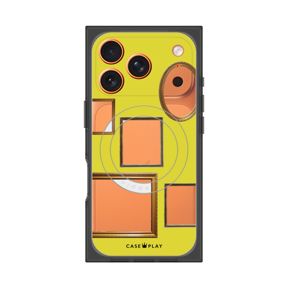 プレミアムスクエアケース with MagSafe［ Photo Frames - Yellow ］