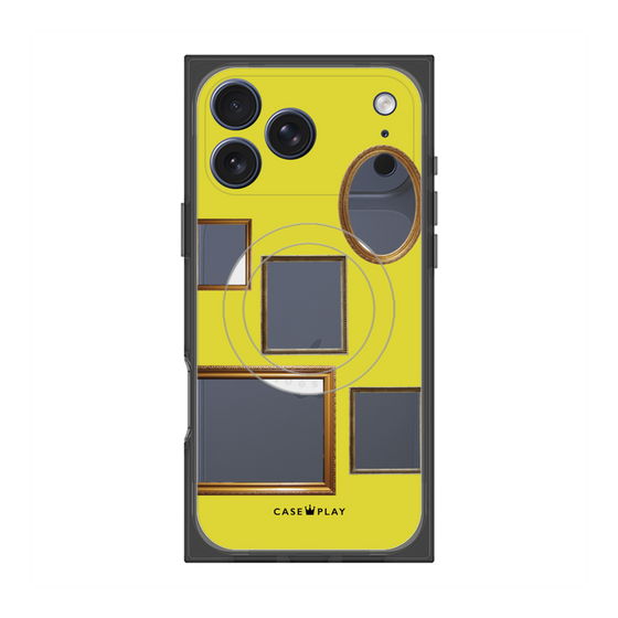 プレミアムスクエアケース with MagSafe［ Photo Frames - Yellow ］
