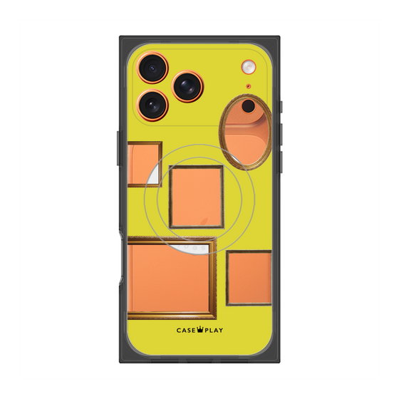 プレミアムスクエアケース with MagSafe［ Photo Frames - Yellow ］