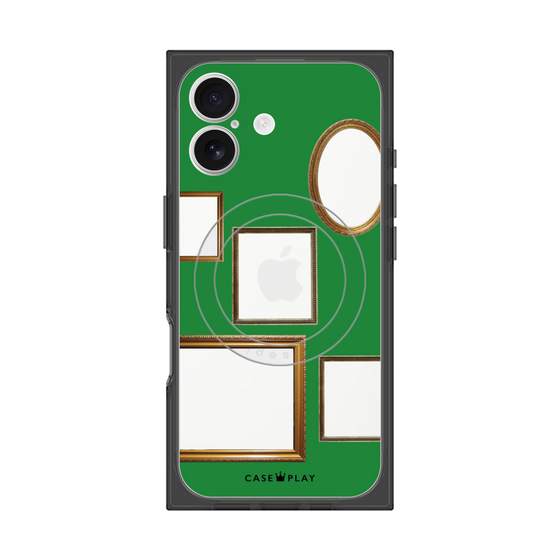 プレミアムスクエアケース with MagSafe［ Photo Frames - Green ］