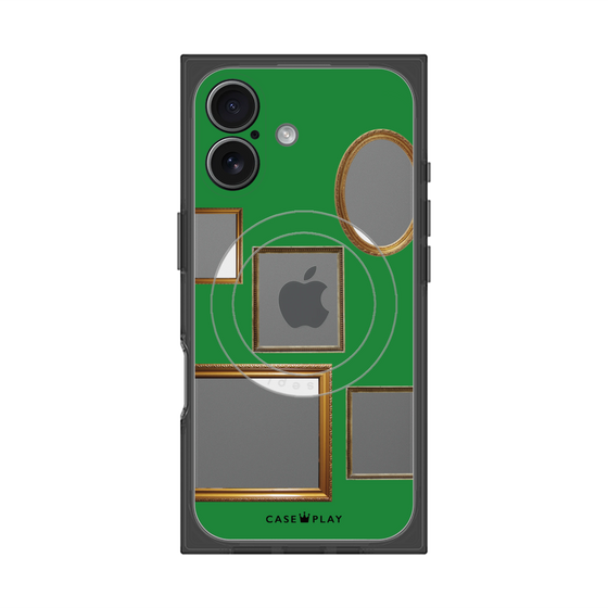 プレミアムスクエアケース with MagSafe［ Photo Frames - Green ］