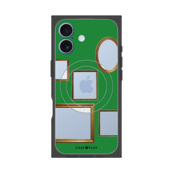 プレミアムスクエアケース with MagSafe［ Photo Frames - Green ］
