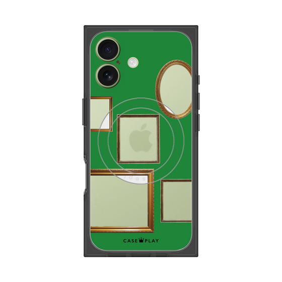 プレミアムスクエアケース with MagSafe［ Photo Frames - Green ］
