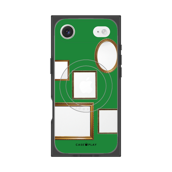 プレミアムスクエアケース with MagSafe［ Photo Frames - Green ］