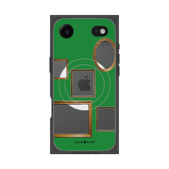 プレミアムスクエアケース with MagSafe［ Photo Frames - Green ］