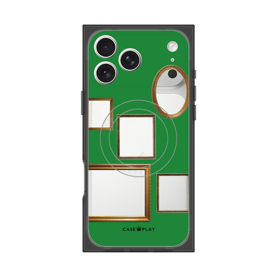 プレミアムスクエアケース with MagSafe［ Photo Frames - Green ］