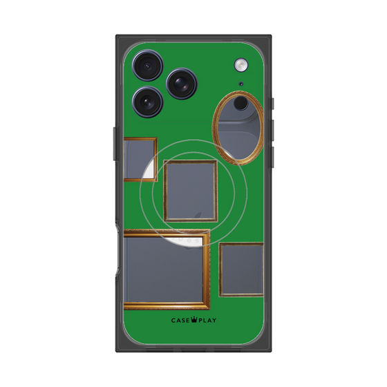 プレミアムスクエアケース with MagSafe［ Photo Frames - Green ］