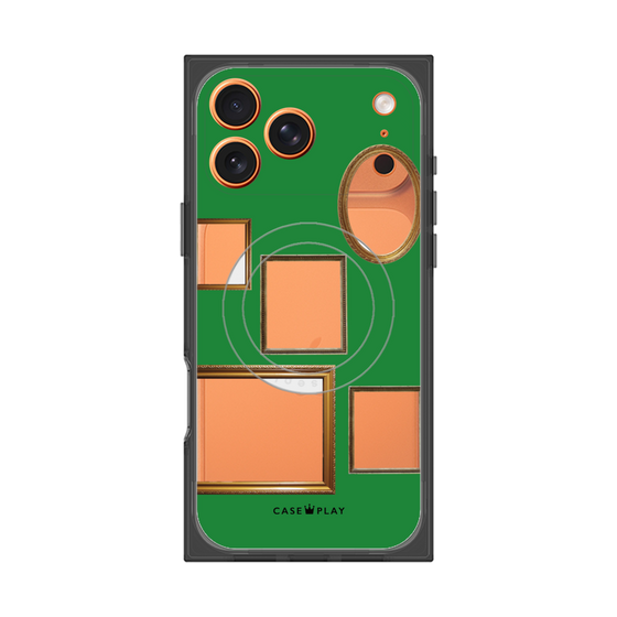 プレミアムスクエアケース with MagSafe［ Photo Frames - Green ］
