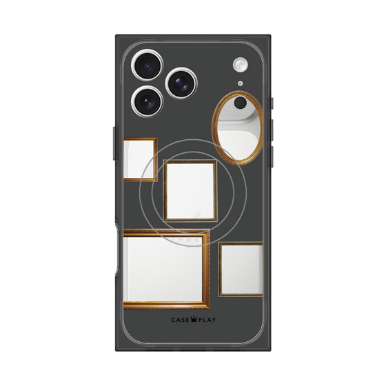 プレミアムスクエアケース with MagSafe［ Photo Frames - Gray ］