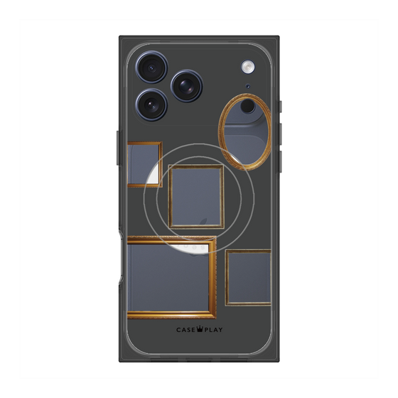 プレミアムスクエアケース with MagSafe［ Photo Frames - Gray ］