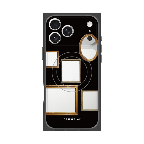 プレミアムスクエアケース with MagSafe［ Photo Frames - Black ］
