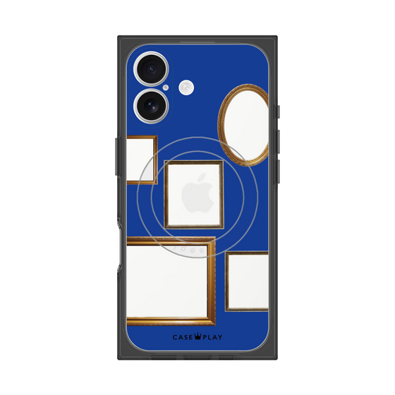 プレミアムスクエアケース with MagSafe［ Photo Frames - Blue ］