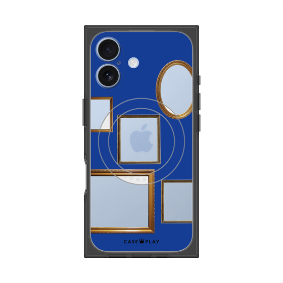 プレミアムスクエアケース with MagSafe［ Photo Frames - Blue ］