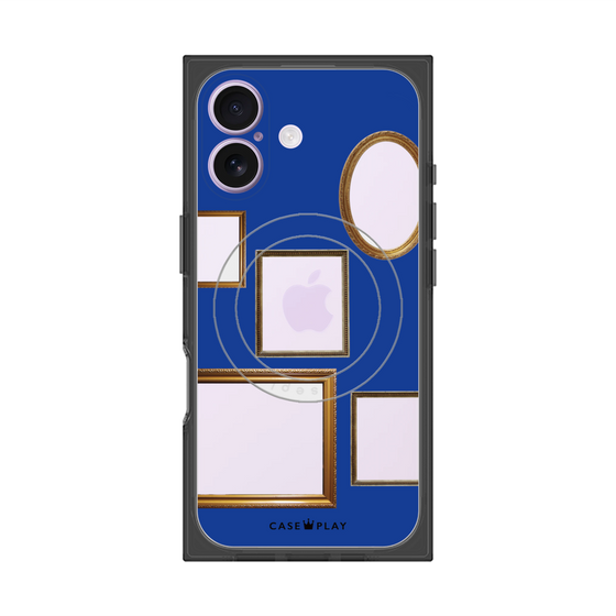 プレミアムスクエアケース with MagSafe［ Photo Frames - Blue ］