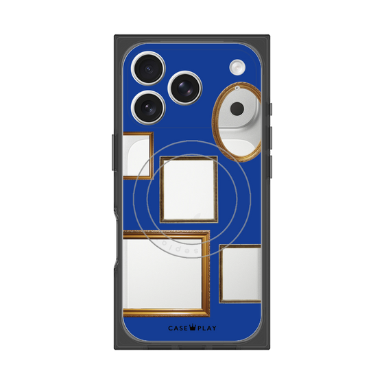 プレミアムスクエアケース with MagSafe［ Photo Frames - Blue ］