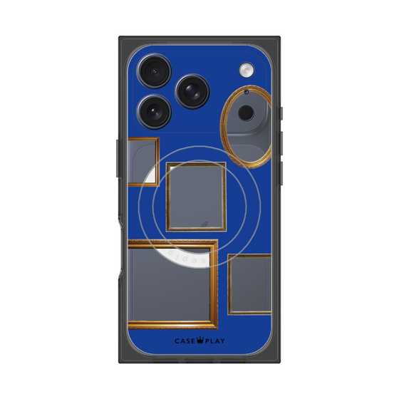 プレミアムスクエアケース with MagSafe［ Photo Frames - Blue ］