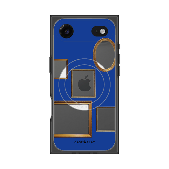 プレミアムスクエアケース with MagSafe［ Photo Frames - Blue ］