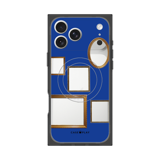 プレミアムスクエアケース with MagSafe［ Photo Frames - Blue ］
