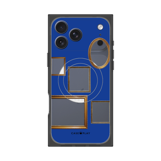 プレミアムスクエアケース with MagSafe［ Photo Frames - Blue ］