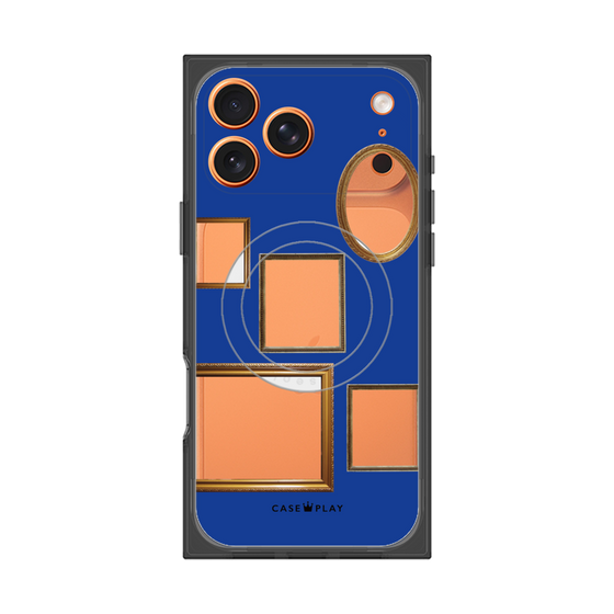 プレミアムスクエアケース with MagSafe［ Photo Frames - Blue ］