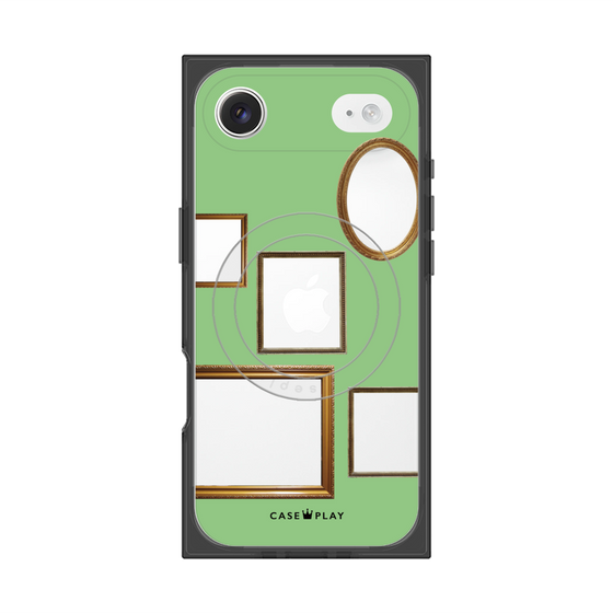 プレミアムスクエアケース with MagSafe［ Photo Frames - Light Green ］