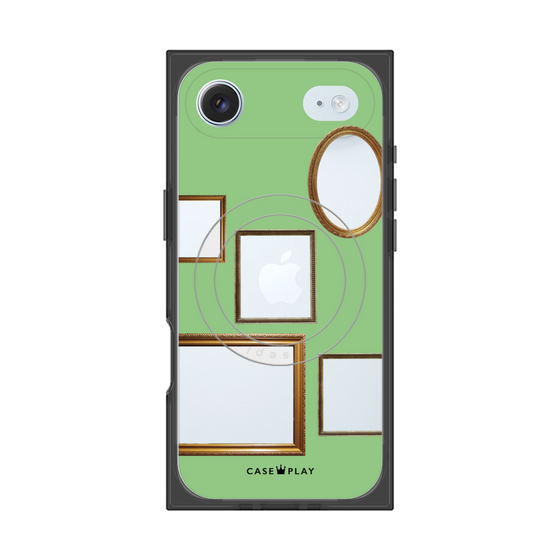 プレミアムスクエアケース with MagSafe［ Photo Frames - Light Green ］