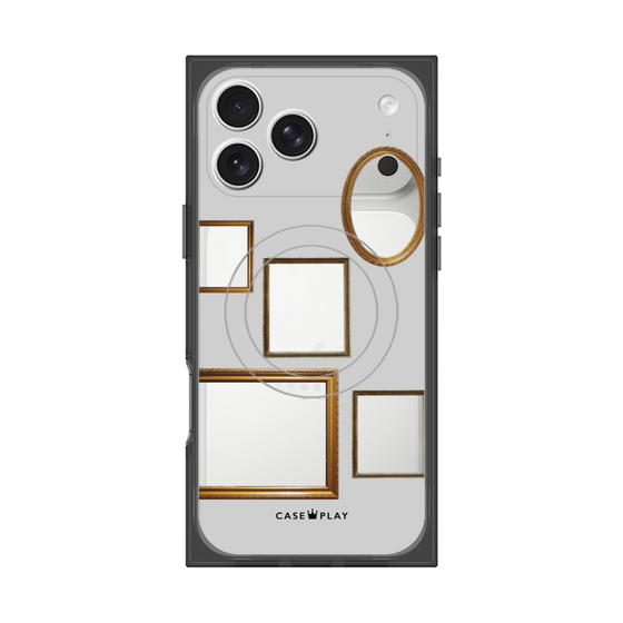 プレミアムスクエアケース with MagSafe［ Photo Frames - Light Gray ］
