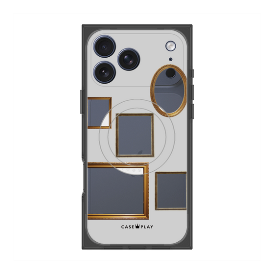 プレミアムスクエアケース with MagSafe［ Photo Frames - Light Gray ］