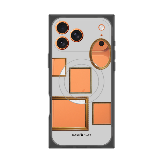 プレミアムスクエアケース with MagSafe［ Photo Frames - Light Gray ］
