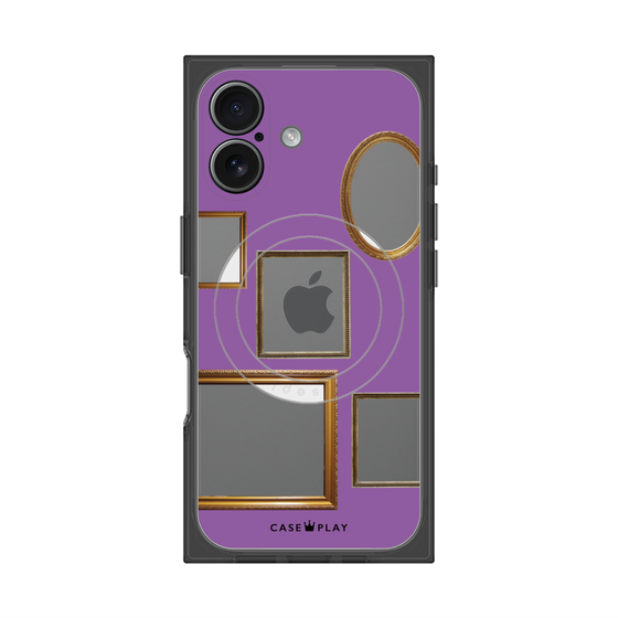 プレミアムスクエアケース with MagSafe［ Photo Frames - Purple ］