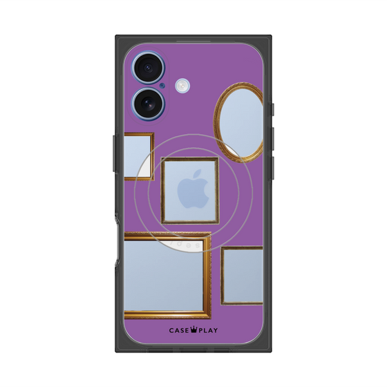 プレミアムスクエアケース with MagSafe［ Photo Frames - Purple ］