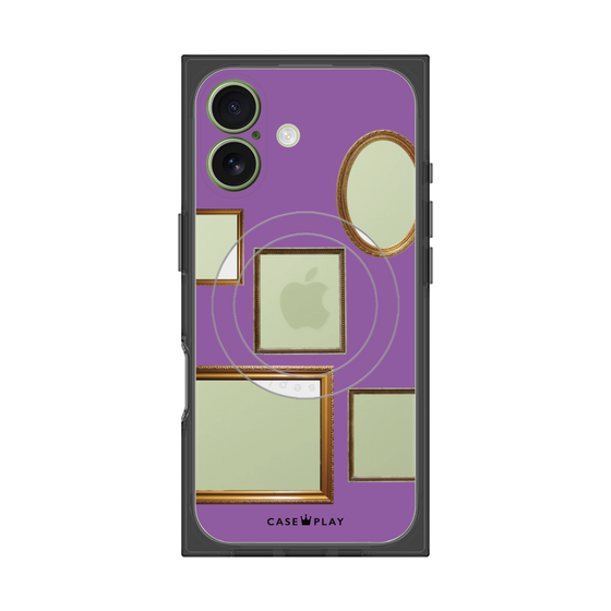 プレミアムスクエアケース with MagSafe［ Photo Frames - Purple ］