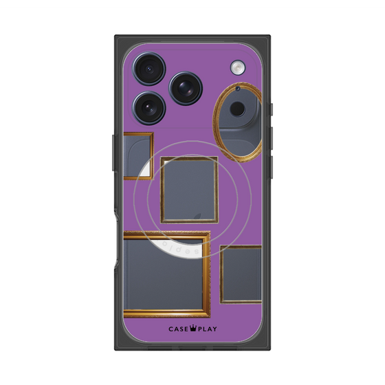 プレミアムスクエアケース with MagSafe［ Photo Frames - Purple ］