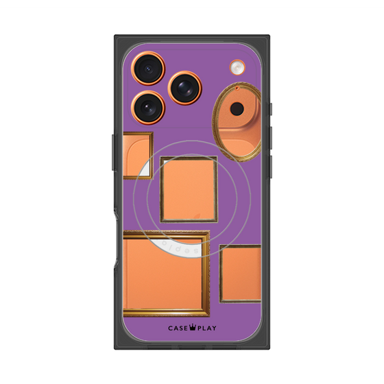 プレミアムスクエアケース with MagSafe［ Photo Frames - Purple ］