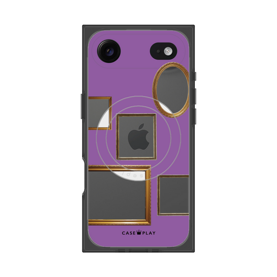 プレミアムスクエアケース with MagSafe［ Photo Frames - Purple ］