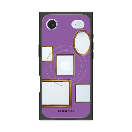 プレミアムスクエアケース with MagSafe［ Photo Frames - Purple ］
