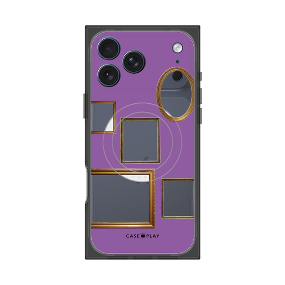 プレミアムスクエアケース with MagSafe［ Photo Frames - Purple ］
