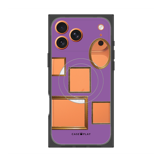 プレミアムスクエアケース with MagSafe［ Photo Frames - Purple ］
