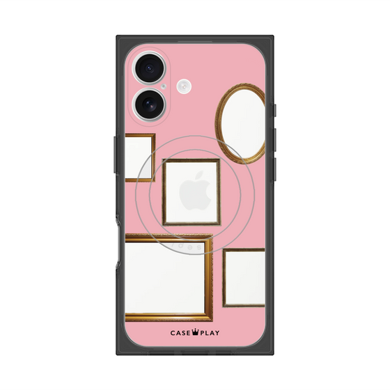 プレミアムスクエアケース with MagSafe［ Photo Frames - Pink ］