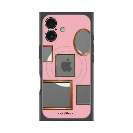 プレミアムスクエアケース with MagSafe［ Photo Frames - Pink ］